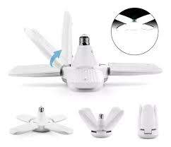 Lampara Bombillo Led 4 Aspas Desplegable